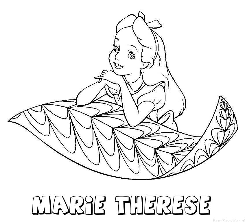Marie therese alice in wonderland kleurplaat